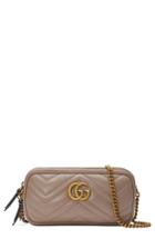 Gucci Marmont 2.0 Leather Crossbody Bag - Beige