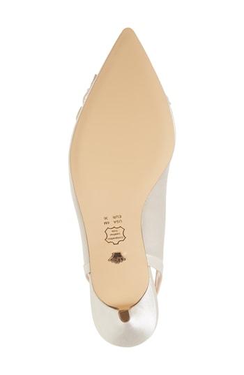 Women's Nina Taela Floral Embellished Slingback Pump M - White