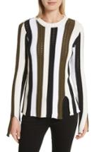 Women's Derek Lam 10 Crosby Pointelle Stripe Sweater - Green