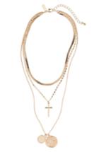 Women's Topshop Layered Cross Pendant Necklace