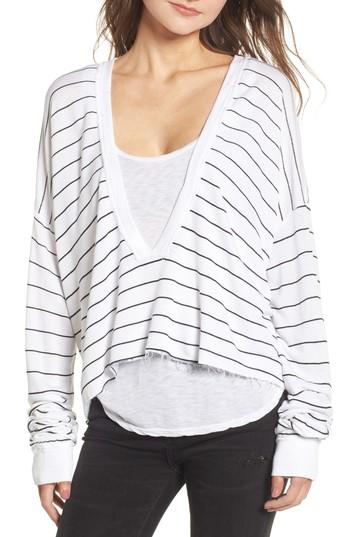 Women's Wildfox Simple Stripe Palmetto Tee - White