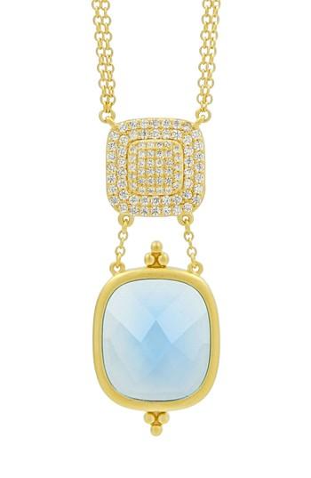 Women's Freida Rothman Ocean Azure Double Drop Pendant Necklace