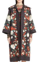 Women's Dolce & Gabbana Rose Print Brocade Coat