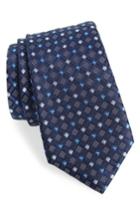 Men's Nordstrom Men's Shop Coventry Check Silk Tie, Size - Blue