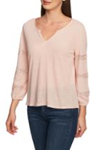 Women's 1.state Lace Detail Split Neck Top, Size - Pink