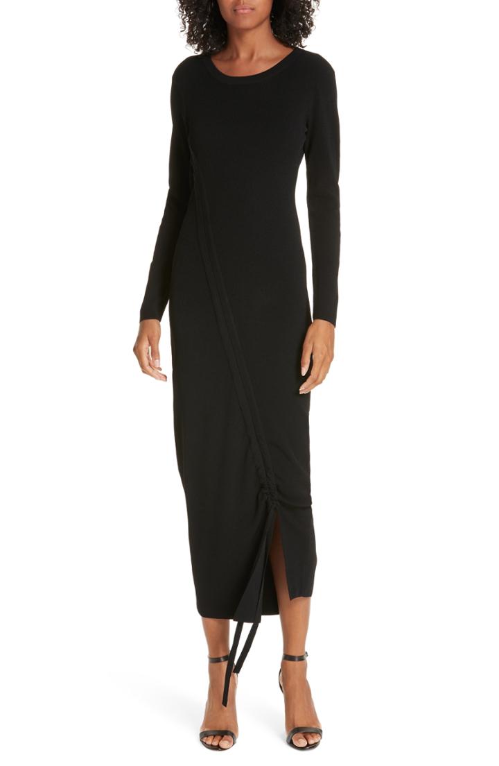 Women's Milly Diagonal Ruched Tunnel Dress, Size - Black
