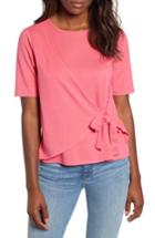 Women's Gibson Tie Front Ponte Knit Tee - Pink
