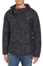 Men's Timberland Asymmetrical Water-repellent Funnel Neck Pullover - Black