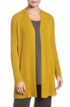 Women's Eileen Fisher Long Wool Cardigan - Yellow