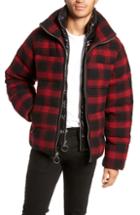 Men's The Very Warm Crosby Plaid Wool Bib Puffer Jacket - Red