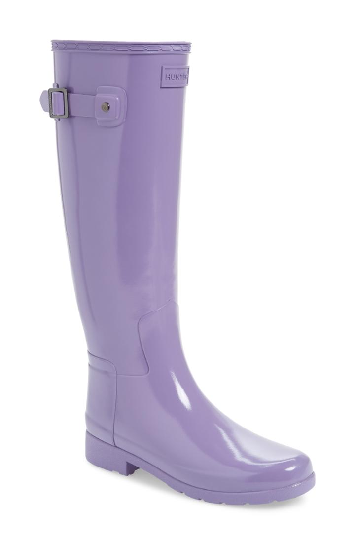 Women's Hunter Original Refined High Gloss Waterproof Rain Boot M - Purple
