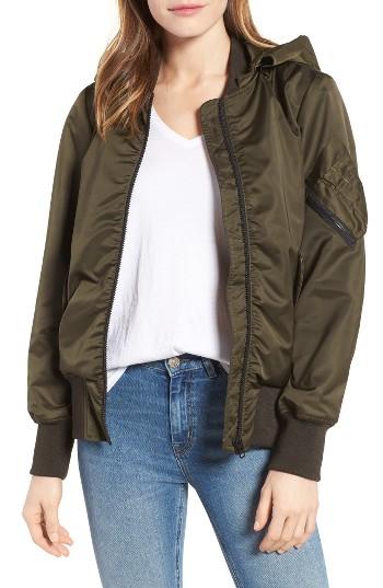 Women's Derek Lam 10 Crosby Hooded Bomber Jacket