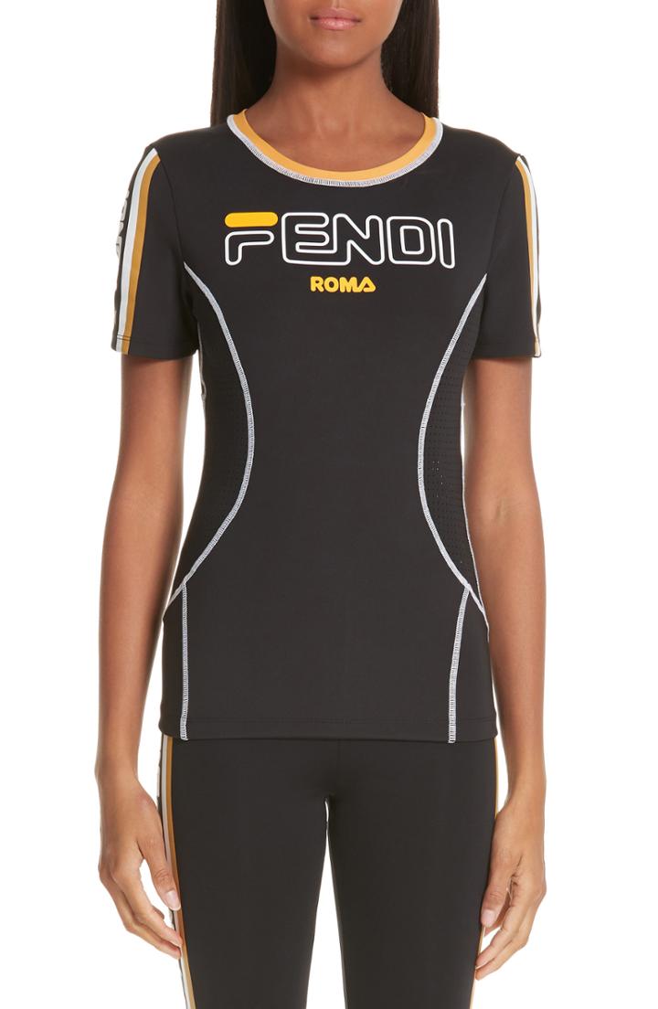 Women's Fendi X Fila Mania Logo Fitness Tee Us / 36 It - Black