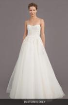 Women's Amsale Holland Embellished A-line Gown, Size - Ivory