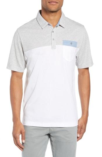 Men's Travis Mathew Four B's Colorblocked Polo - White