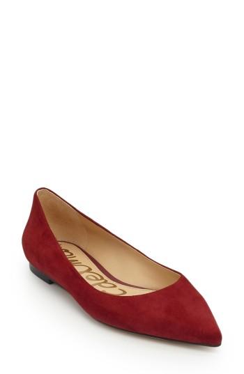 Women's Sam Edelman Rae Pointy Toe Flat M - Red