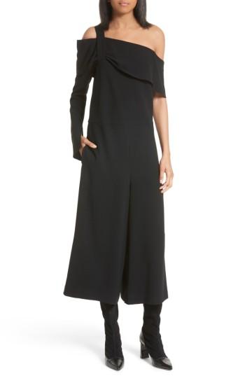 Women's Tibi Off The Shoulder Crop Jumpsuit - Black