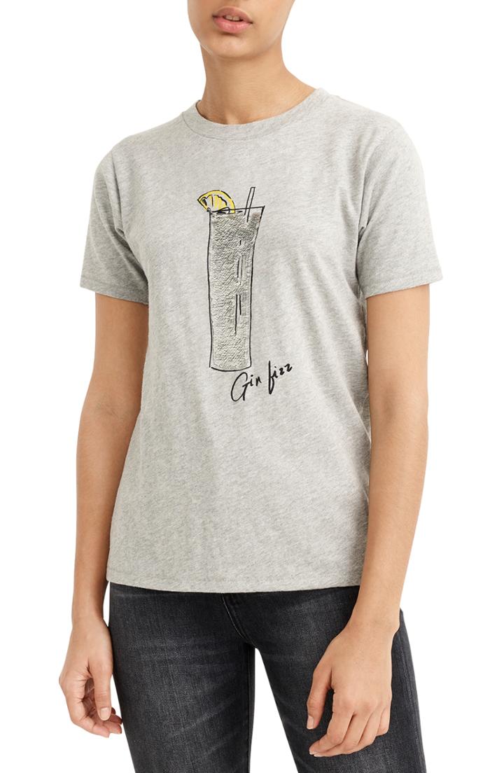 Women's J.crew Sequin Gin Fizz Tee, Size - Grey