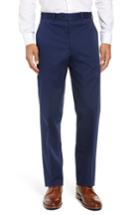 Men's John W. Nordstrom Torino Traditional Fit Flat Front Solid Stretch Cotton Trousers - Blue