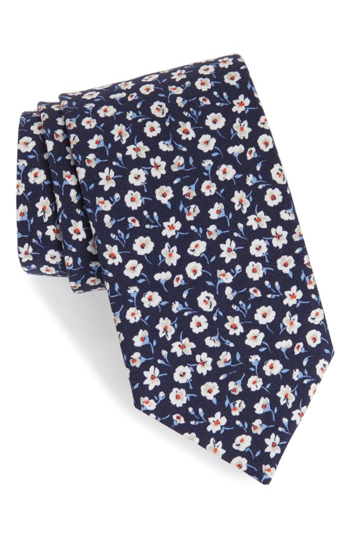 Men's Eton Floral Cotton & Silk Tie
