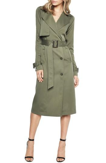 Women's Bardot Military Trench Dress - Green