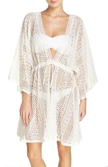 Women's Hinge Lace Beach Cover Up, Size - Ivory