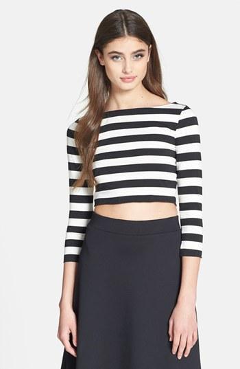 Bailey 44 'beach Party' Stripe Crop Top Chalk/