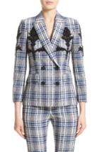 Women's Alexander Mcqueen Embellished Celtic Check Jacket Us / 40 It - Grey