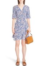 Women's Isabel Marant Brodie Ruched Stretch Silk Dress Us / 42 Fr - Blue