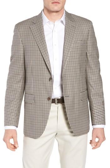 Men's Peter Millar Classic Fit Check Wool Sport Coat R - White