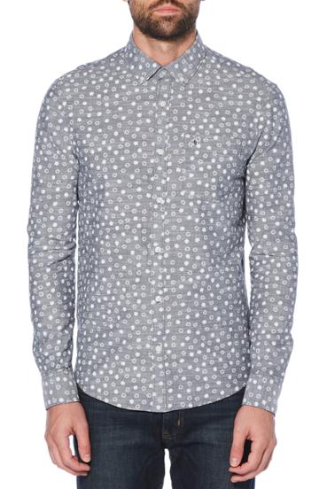 Men's Original Penguin Print Chambray Shirt - Blue