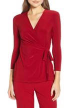 Women's Anne Klein Wrap Style Top, Size - Red
