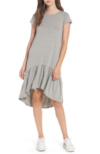 Women's Cotton Emporium Ruffle Hem Knit T-shirt Dress - Grey