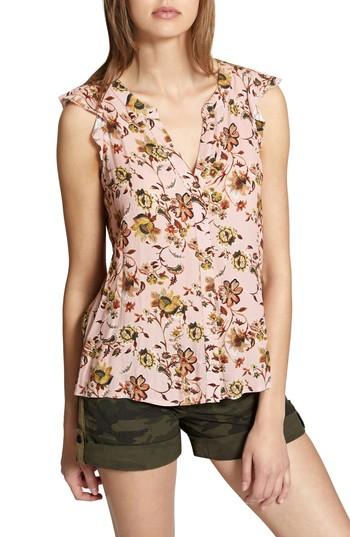 Women's Sanctuary Ruffled Print Shell