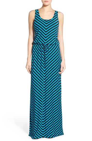 Women's Caslon Drawstring Waist Maxi Dress - Black