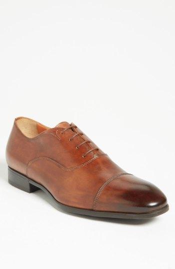 Men's Santoni Salem Cap Toe Oxford .5 D - Brown