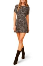 Women's Reformation Gracie Ruched Sleeve Minidress - Black