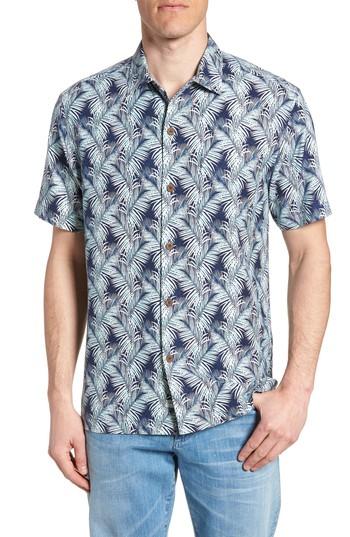 Men's Tommy Bahama Palms Of Tulum Silk Camp Shirt - Blue