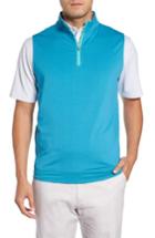 Men's Peter Millar Galway Stretch Terry Quarter Zip Vest, Size - Blue