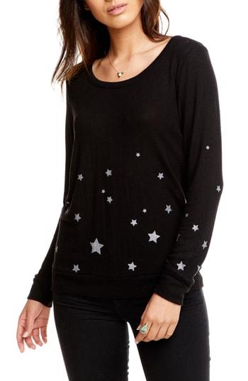 Women's Chaser Starry Night Pajama Top - Black