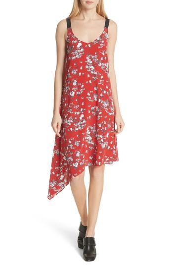 Women's Rag & Bone Zac Asymmetrical Silk Dress - Red
