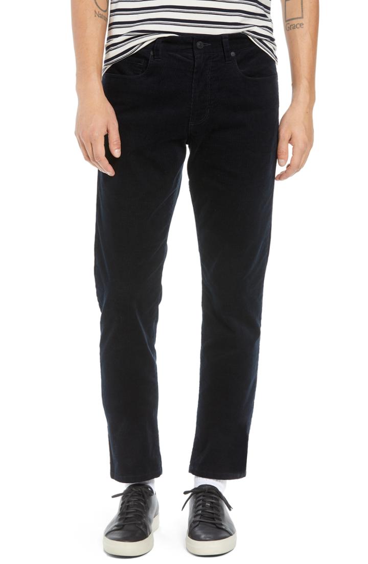 Men's Vince Dylan Slim Fit Corduroy Pants - Black