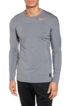 Men's Nike Pro Long Sleeve Training T-shirt, Size - Grey
