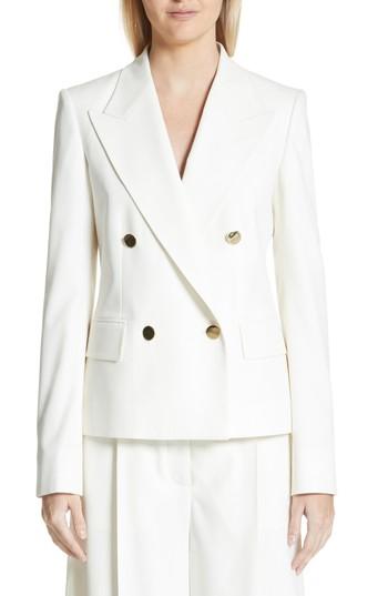 Women's Stella Mccartney Summer Twill Double Breasted Blazer Us / 46 It - Ivory