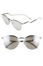 Women's Fendi 60mm Retro Sunglasses - Palladium/ Silver Mirror