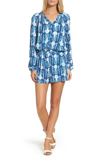 Women's Lilly Pulitzer Elsa Romper, Size - Blue