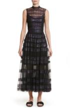 Women's Christopher Kane Foiled Lace & Tulle Dress Us / 42 It - Black