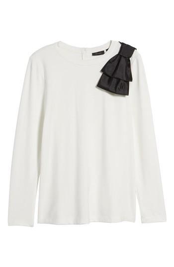 Women's Halogen Bow Shoulder Ponte Top, Size - Ivory