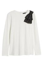 Women's Halogen Bow Shoulder Ponte Top, Size - Ivory