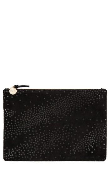 Clare V. Star Suede Clutch - Black